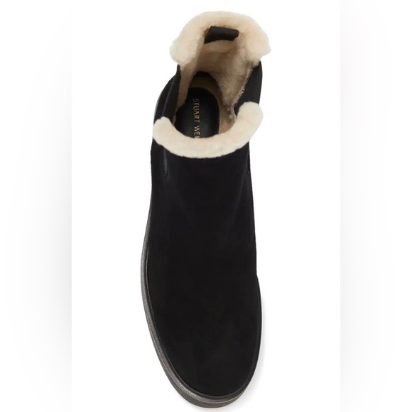 Stuart WEITZMAN Alpine Cozy Faux Fur Lined Chelsea Boot in black - womens 4.5 - Picture 2 of 9